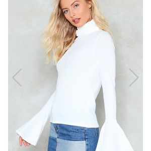 Bell sleeve turtleneck top
